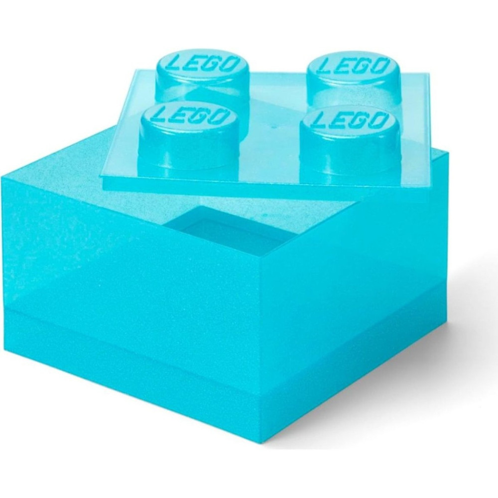 LEGO POJEMNIK KLOCEK 4 PRZEZROCZYSTY BROKAT JASNONIEBIESKI 25 cm 40090802