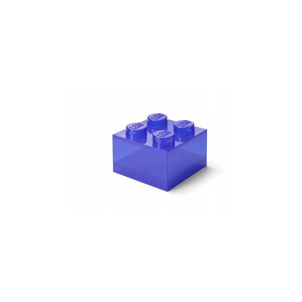 LEGO POJEMNIK PUDEŁKO KLOCEK 4 PRZEZROCZYSTY BROKAT FIOLET 25 cm 40090800