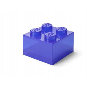 LEGO POJEMNIK PUDEŁKO KLOCEK 4 PRZEZROCZYSTY BROKAT FIOLET 25 cm 40090800