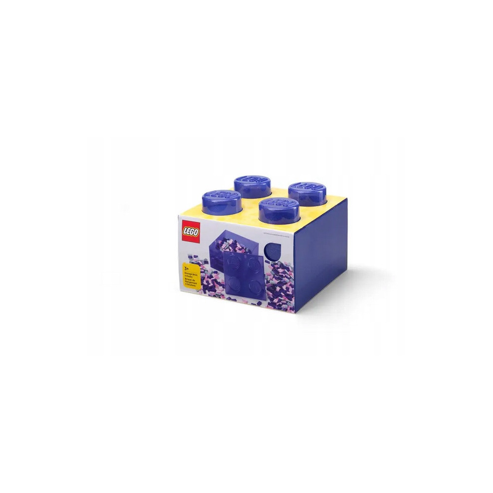LEGO POJEMNIK PUDEŁKO KLOCEK 4 PRZEZROCZYSTY BROKAT FIOLET 25 cm 40090800