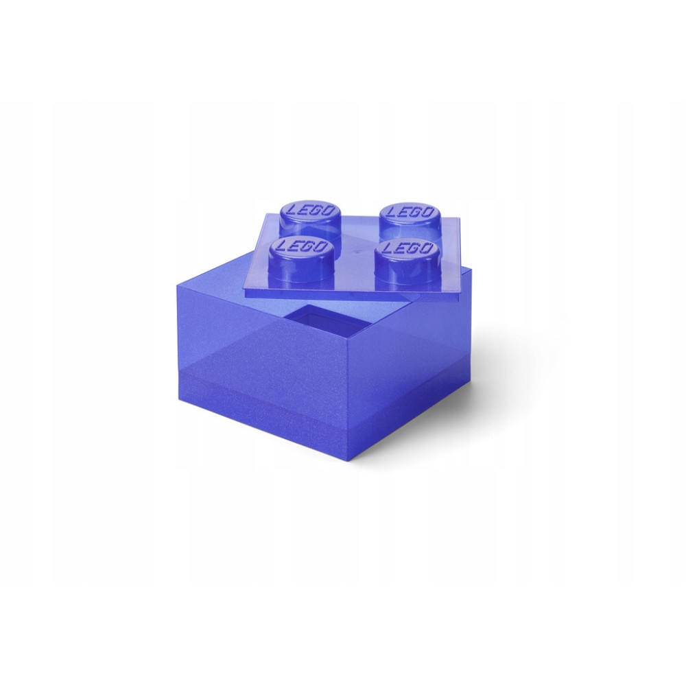 LEGO POJEMNIK PUDEŁKO KLOCEK 4 PRZEZROCZYSTY BROKAT FIOLET 25 cm 40090800