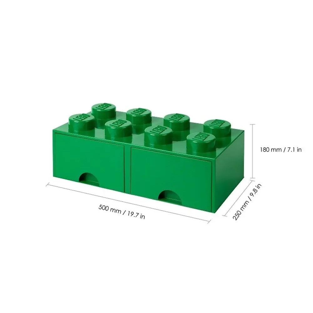 LEGO 40061734 Pojemnik na klocki Nia Zabawki z szufladami 4x2 zielony