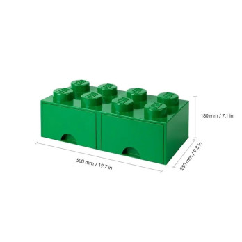 LEGO 40061734 Pojemnik na klocki Nia Zabawki z szufladami 4x2 zielony