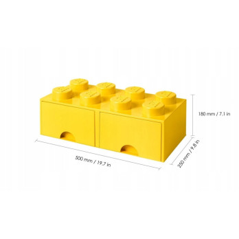 LEGO 40061732 Pojemnik na klocki Zabawki z szufladami żółty Yellow Prezent