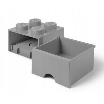 Pojemnik LEGO Na Klocki Brick 4 z szufladą szary Grey 40051740