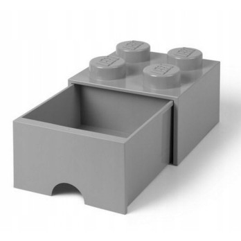 Pojemnik LEGO Na Klocki Brick 4 z szufladą szary Grey 40051740
