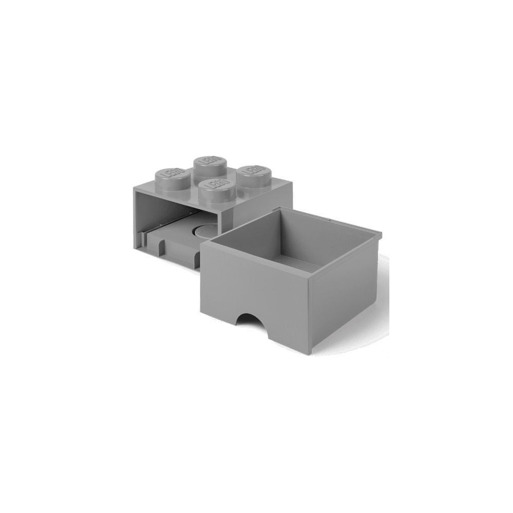 Pojemnik LEGO Na Klocki Brick 4 z szufladą szary Grey 40051740