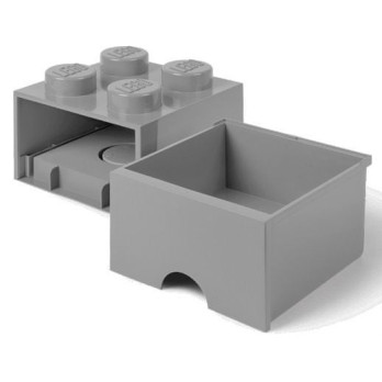 Pojemnik LEGO Na Klocki Brick 4 z szufladą szary Grey 40051740