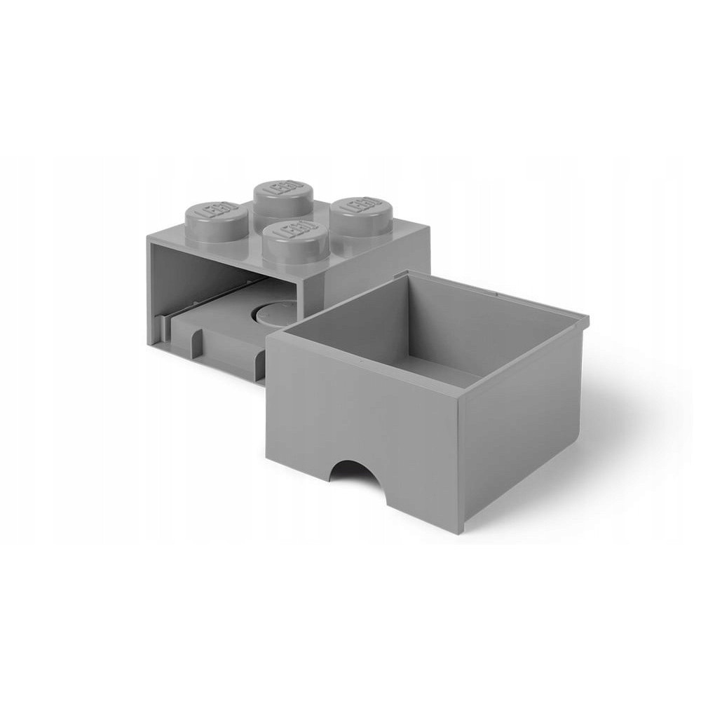 Pojemnik LEGO Na Klocki Brick 4 z szufladą szary Grey 40051740