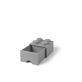 Pojemnik LEGO Na Klocki Brick 4 z szufladą szary Grey 40051740