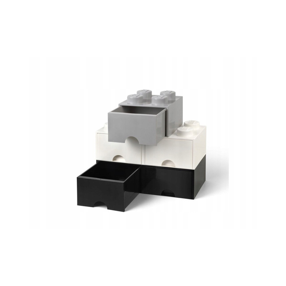 Pojemnik LEGO Na Klocki Brick 4 z szufladą szary Grey 40051740