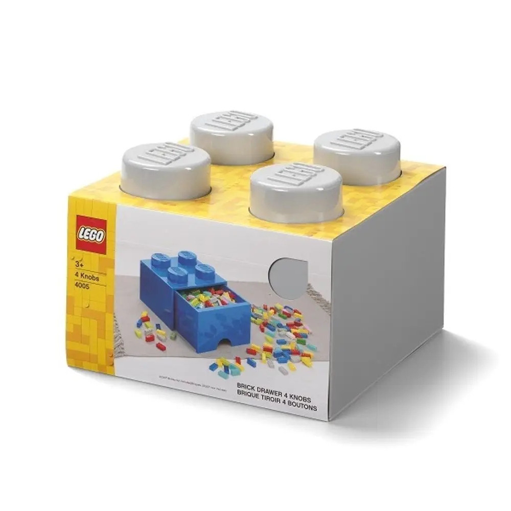Pojemnik LEGO Na Klocki Brick 4 z szufladą szary Grey 40051740