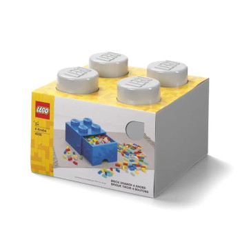 Pojemnik LEGO Na Klocki Brick 4 z szufladą szary Grey 40051740