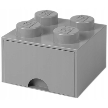 Pojemnik LEGO Na Klocki Brick 4 z szufladą szary Grey 40051740