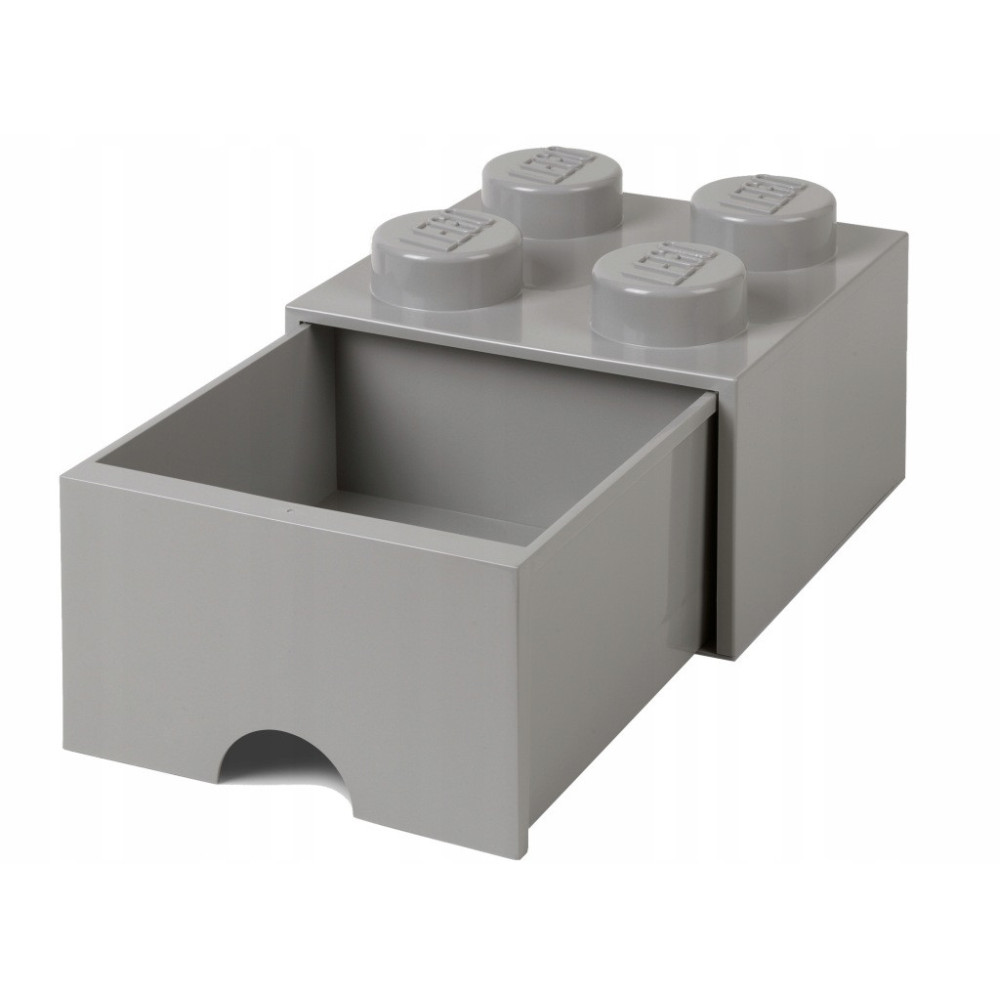 Pojemnik LEGO Na Klocki Brick 4 z szufladą szary Grey 40051740