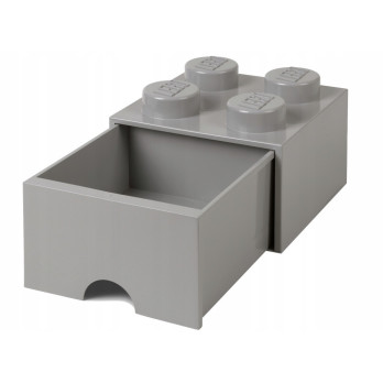 Pojemnik LEGO Na Klocki Brick 4 z szufladą szary Grey 40051740