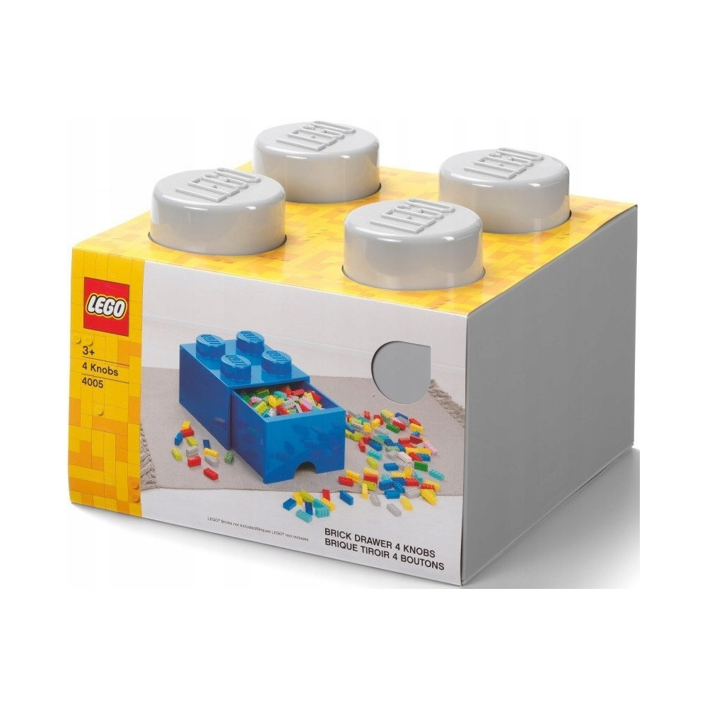Pojemnik LEGO Na Klocki Brick 4 z szufladą szary Grey 40051740