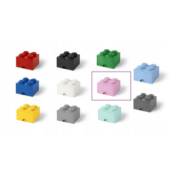Pojemnik LEGO Na Klocki Zabawkii Brick 4 z szufladą 40051738 różowy Pink