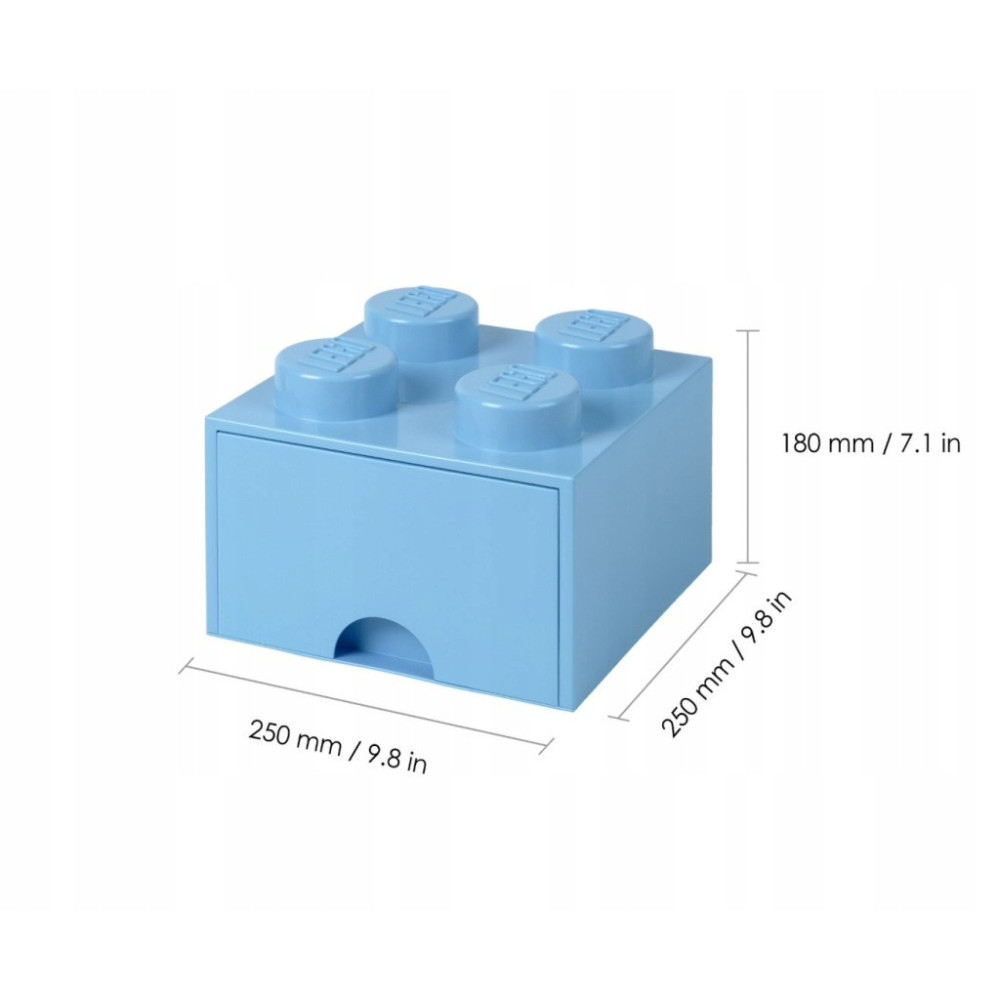 Pojemnik LEGO Na Klocki Brick Drawer 4 jasnoniebieski Błękitny