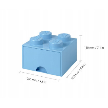 Pojemnik LEGO Na Klocki Brick Drawer 4 jasnoniebieski Błękitny
