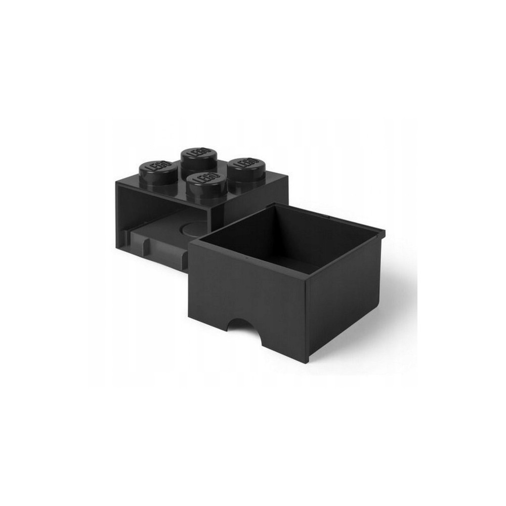 LEGO POJEMNIK Z SZUFLADĄ KLOCEK BRICK 4 PUDEŁKO CZARNY BLACK NA KLOCKI
