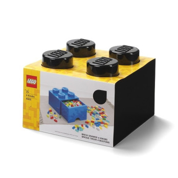 LEGO POJEMNIK Z SZUFLADĄ KLOCEK BRICK 4 PUDEŁKO CZARNY BLACK NA KLOCKI