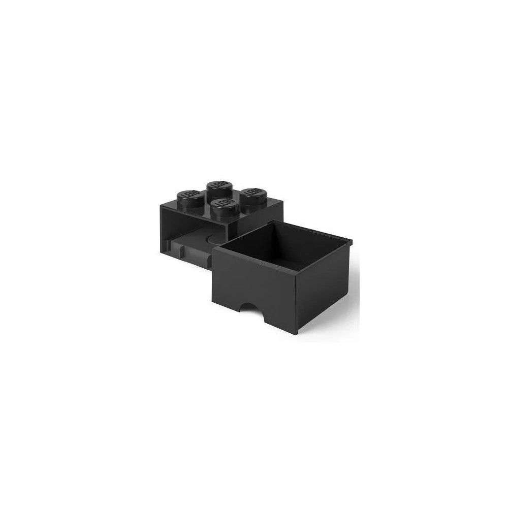 LEGO POJEMNIK Z SZUFLADĄ KLOCEK BRICK 4 PUDEŁKO CZARNY BLACK NA KLOCKI