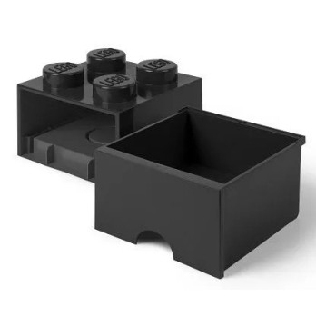 LEGO POJEMNIK Z SZUFLADĄ KLOCEK BRICK 4 PUDEŁKO CZARNY BLACK NA KLOCKI