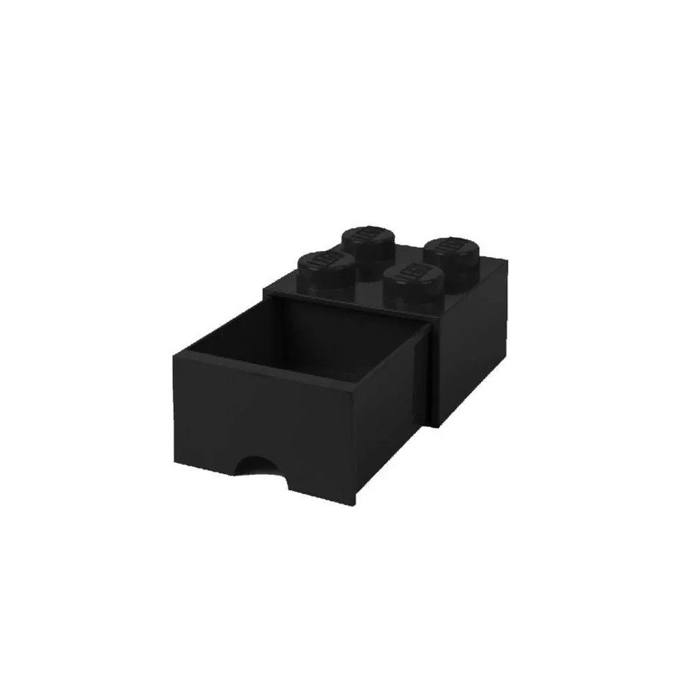 LEGO POJEMNIK Z SZUFLADĄ KLOCEK BRICK 4 PUDEŁKO CZARNY BLACK NA KLOCKI