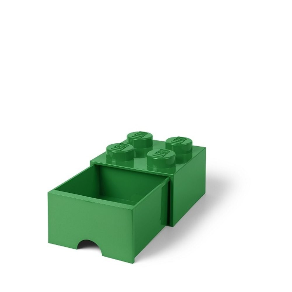 LEGO Pudełko do przechowywania Na klocki zabawki 4 z szufladą ciemnozielone