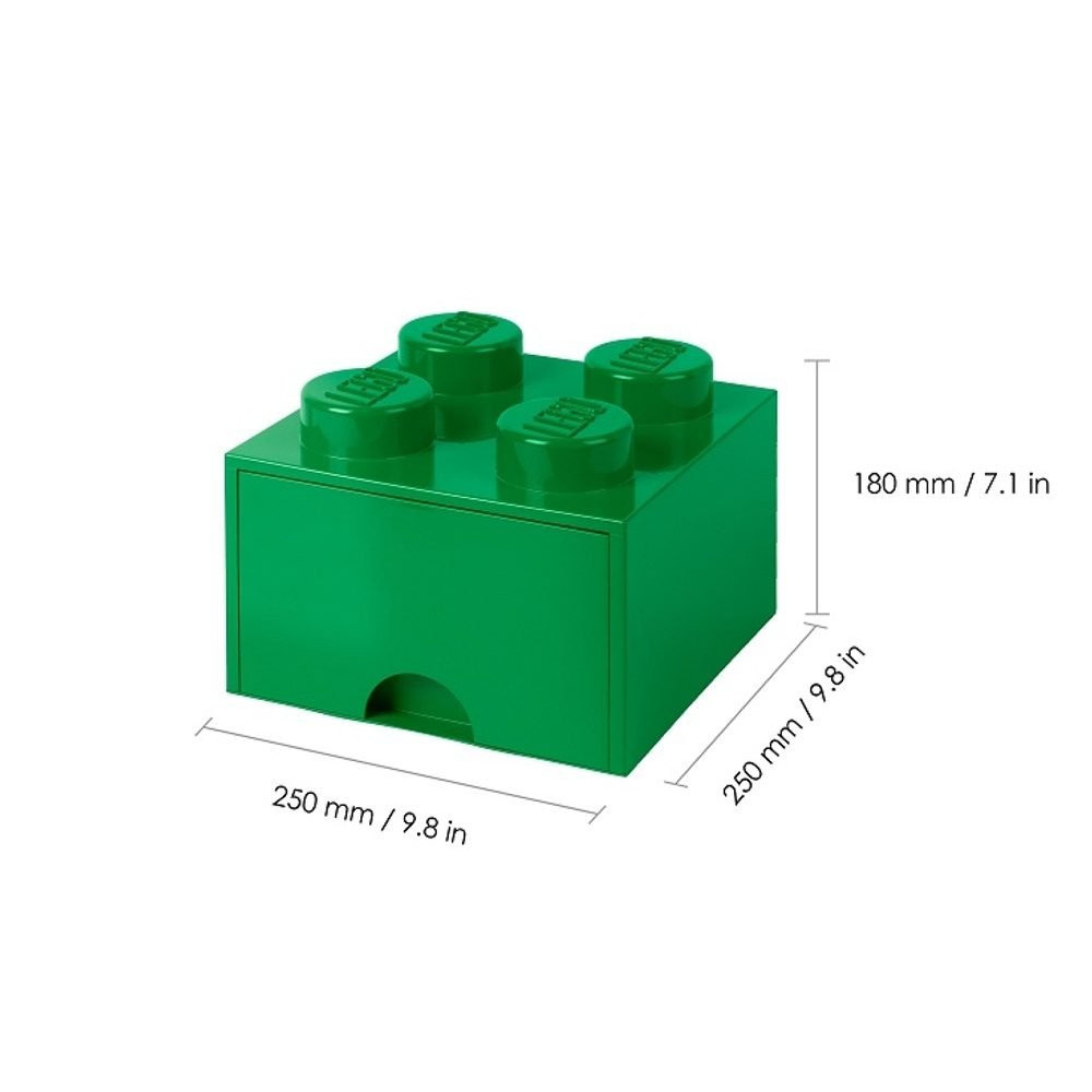 LEGO Pudełko do przechowywania Na klocki zabawki 4 z szufladą ciemnozielone