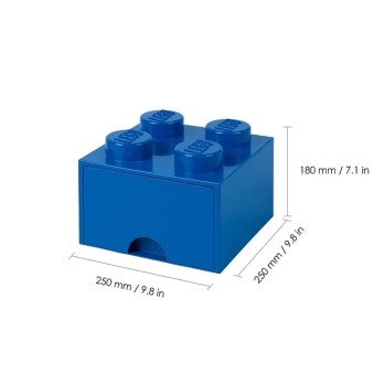 LEGO 40051731 Pojemnik Na Klocki Na Zabawki Z szufladą 4 Niebieski Blue