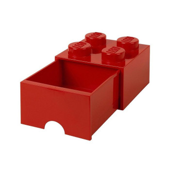LEGO 40051730 Pojemnik Na Klocki Zabawki Z szufladą 4 Czerwony Red Prezent