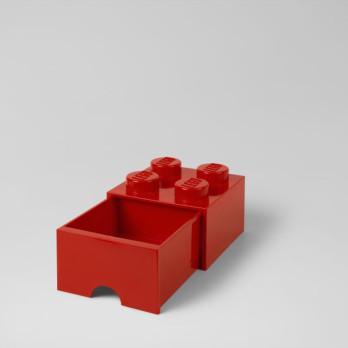 LEGO 40051730 Pojemnik Na Klocki Zabawki Z szufladą 4 Czerwony Red Prezent