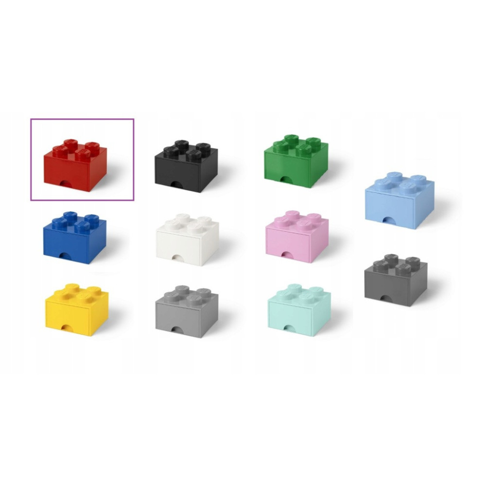 LEGO 40051730 Pojemnik Na Klocki Zabawki Z szufladą 4 Czerwony Red Prezent