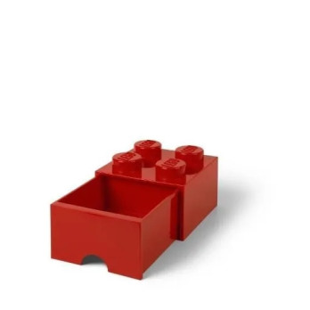 LEGO 40051730 Pojemnik Na Klocki Zabawki Z szufladą 4 Czerwony Red Prezent
