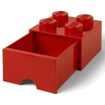 LEGO 40051730 Pojemnik Na Klocki Zabawki Z szufladą 4 Czerwony Red Prezent