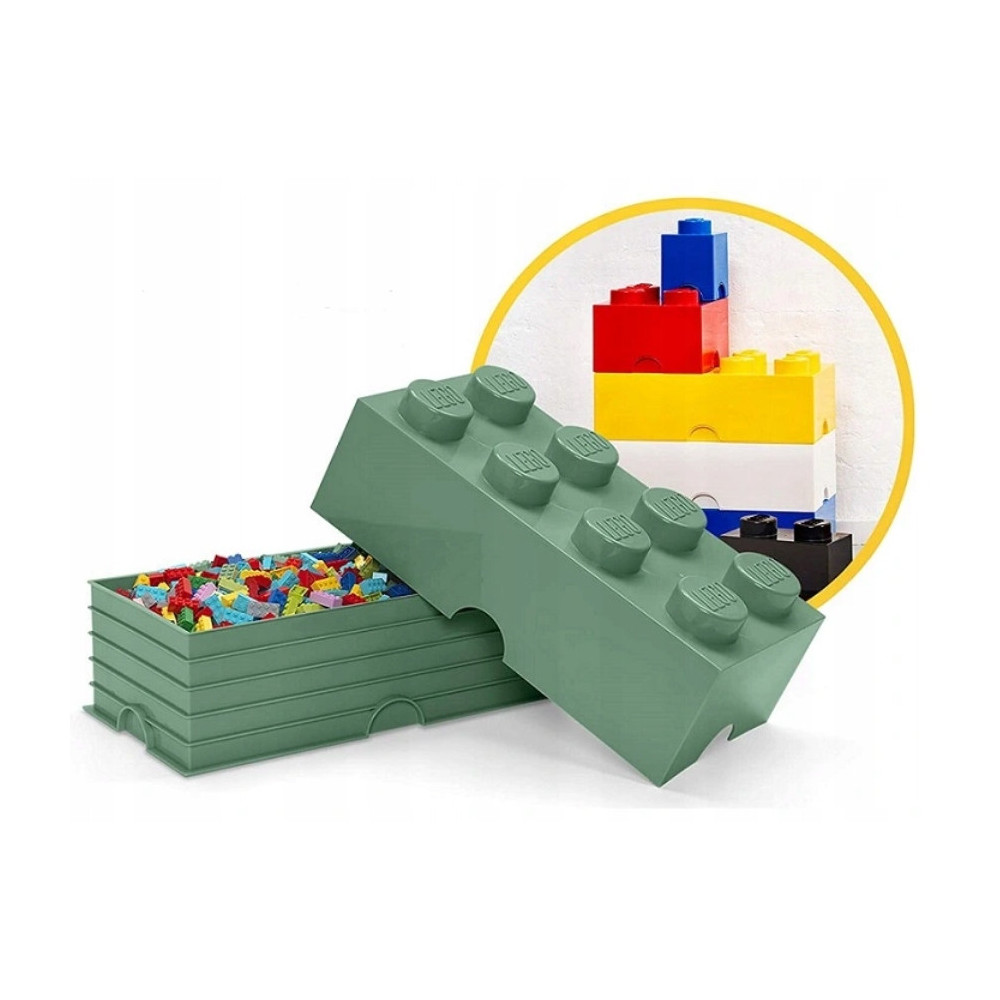 Pojemnik Na Klocki Na Zabawki LEGO Storage Brick 8 ciemnozielony