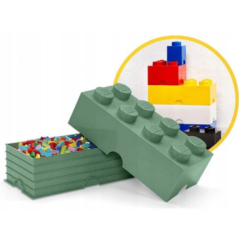 Pojemnik Na Klocki Na Zabawki LEGO Storage Brick 8 ciemnozielony