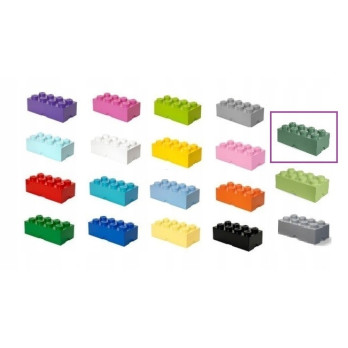 Pojemnik Na Klocki Na Zabawki LEGO Storage Brick 8 ciemnozielony