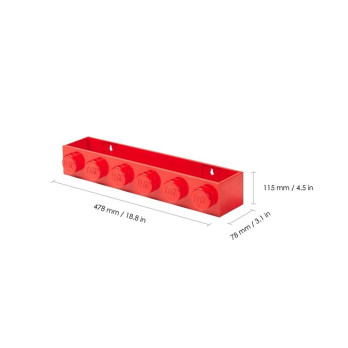 Półka naścienna LEGO 41121730 czerwona Red Półeczka Na Ścianę Prezent