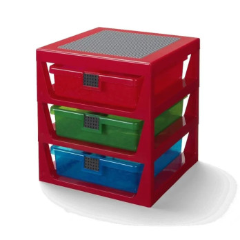 Regał z szufladami LEGO 3-Drawer Storage Rack czerwony Prezent 40950001