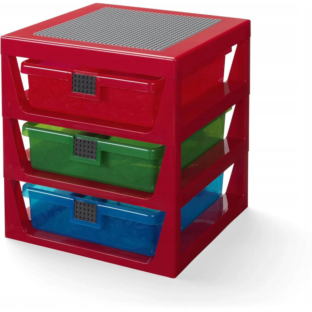 Regał z szufladami LEGO 3-Drawer Storage Rack czerwony Prezent 40950001