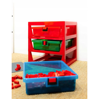 Regał z szufladami LEGO 3-Drawer Storage Rack czerwony Prezent 40950001