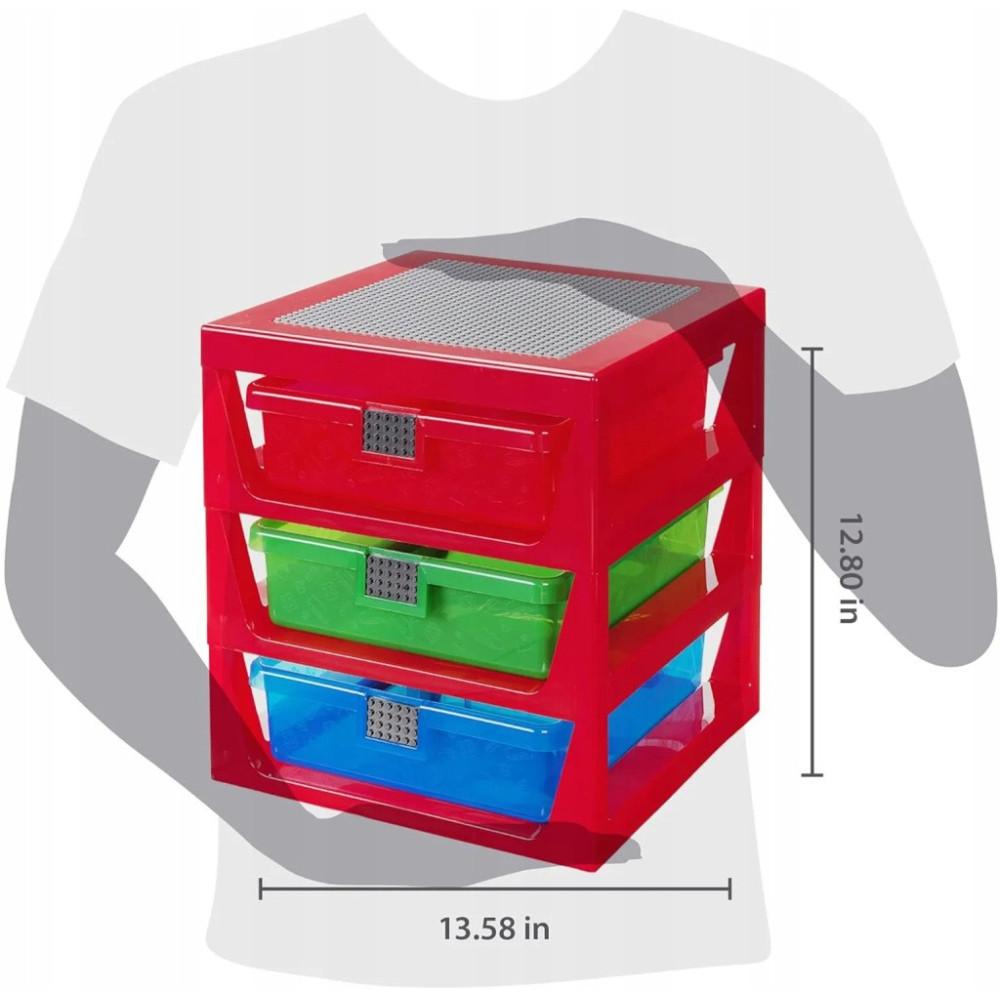 Regał z szufladami LEGO 3-Drawer Storage Rack czerwony Prezent 40950001