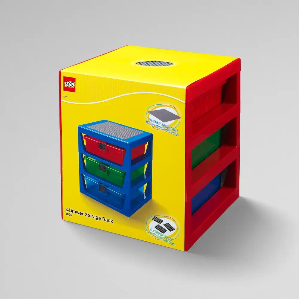 Regał z szufladami LEGO 3-Drawer Storage Rack czerwony Prezent 40950001