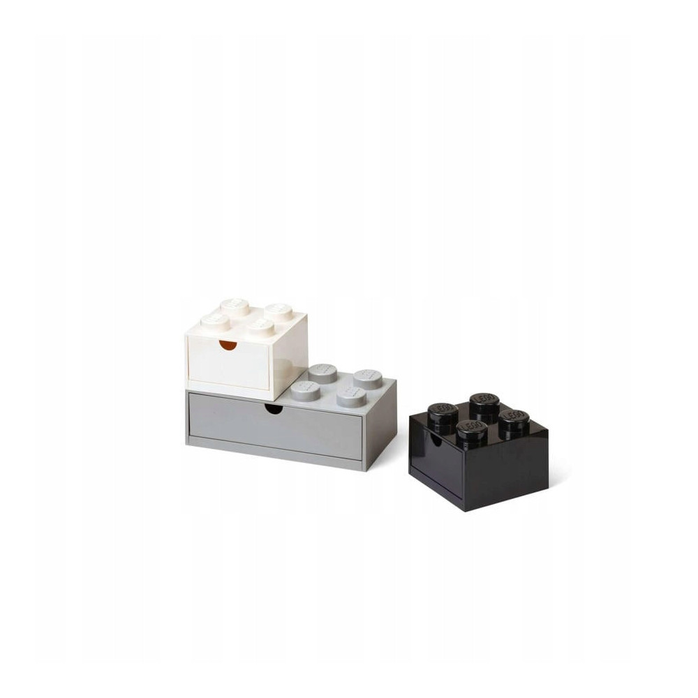 Zestaw szuflad na biurko LEGO 3 MONOCHROME Szaro-Czarno-Biały 43250801