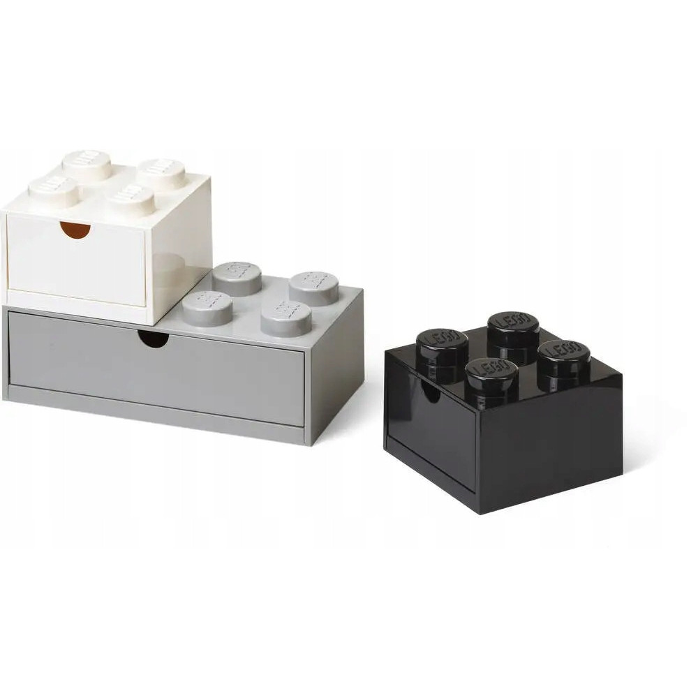Zestaw szuflad na biurko LEGO 3 MONOCHROME Szaro-Czarno-Biały 43250801