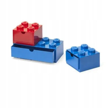 Zestaw szuflad na biurko LEGO 3 MONOCHROME Niebiesko-Czerwony 43250800