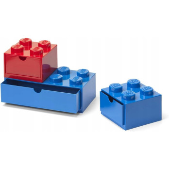 Zestaw szuflad na biurko LEGO 3 MONOCHROME Niebiesko-Czerwony 43250800